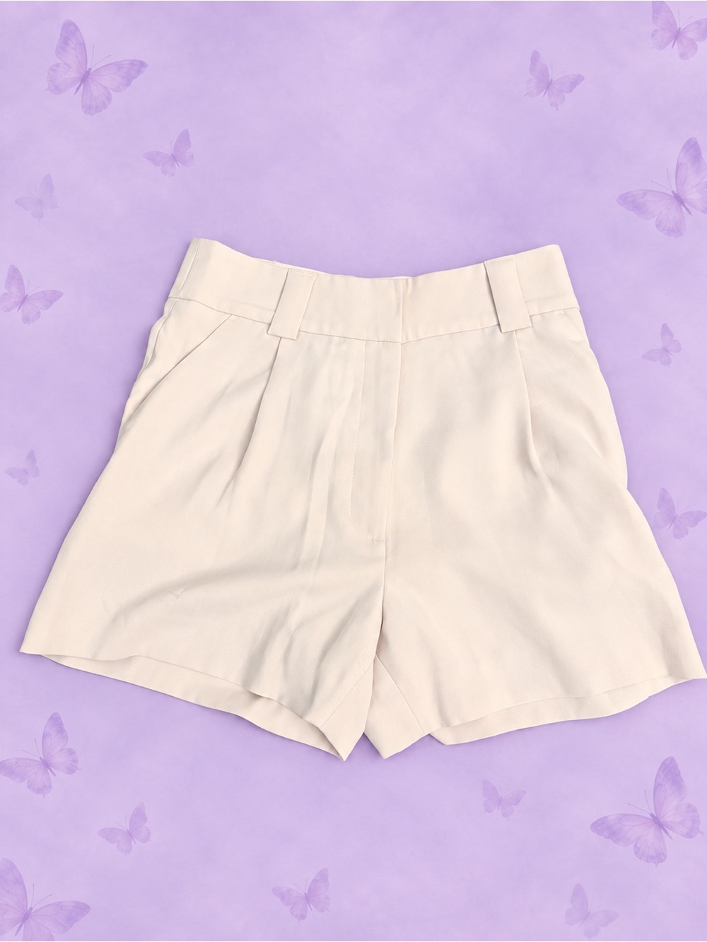 H&M Cream High-Waist Tailored Women's Shorts